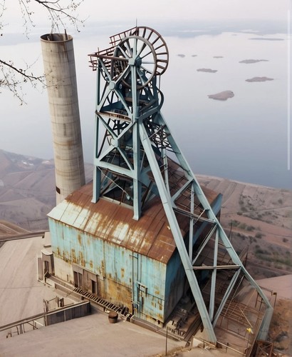 Pit head mine - model, railway