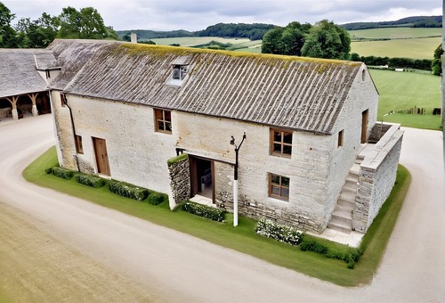 Stone barn model railway - stone,
